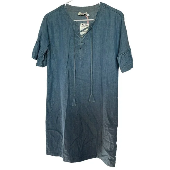 Vineyard Vines | Dresses | Vineyard Vines Chambray Flutter Sleeve Lace Up  Dress | Poshmark